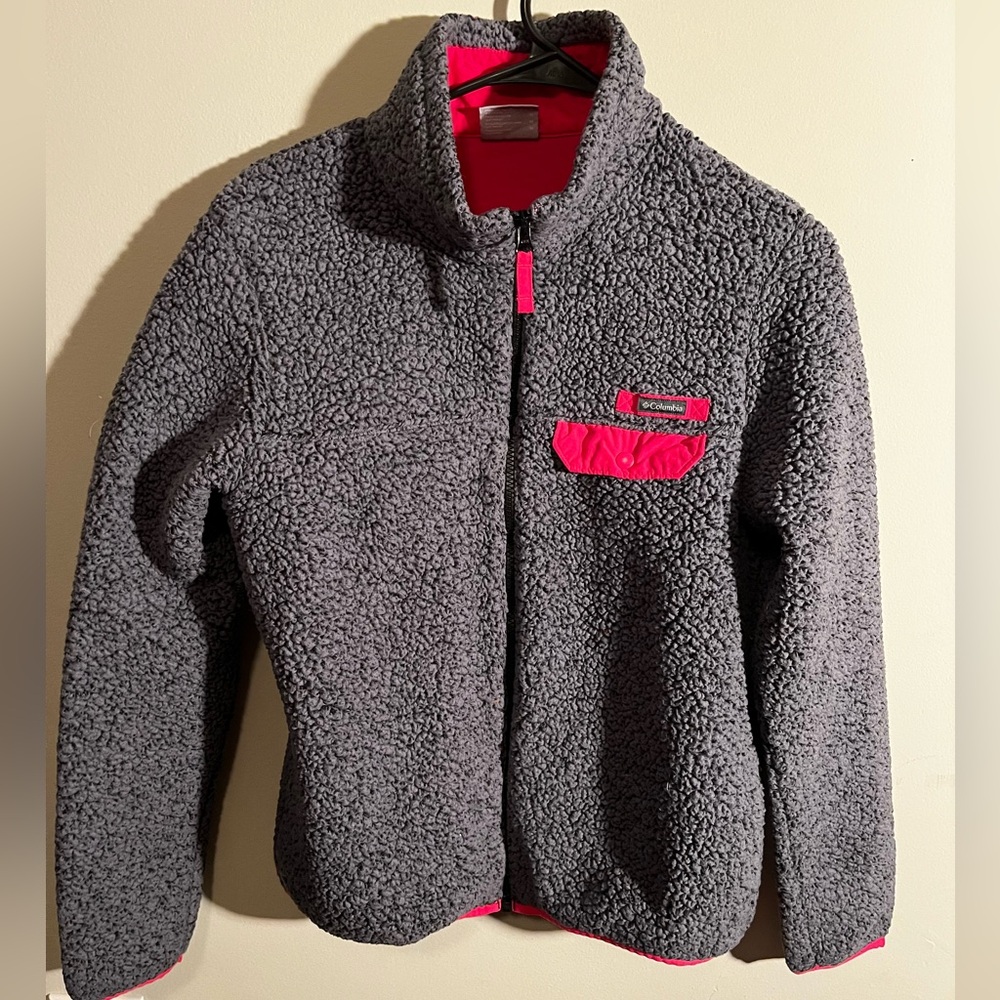 Columbia Charcoal and Magenta Fleece Jacket